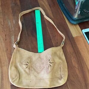 ✨Mandala & Stars✨ VINTAGE Tooled Leather Pouch Bag Purse OOAK